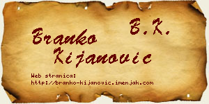 Branko Kijanović vizit kartica